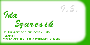 ida szurcsik business card